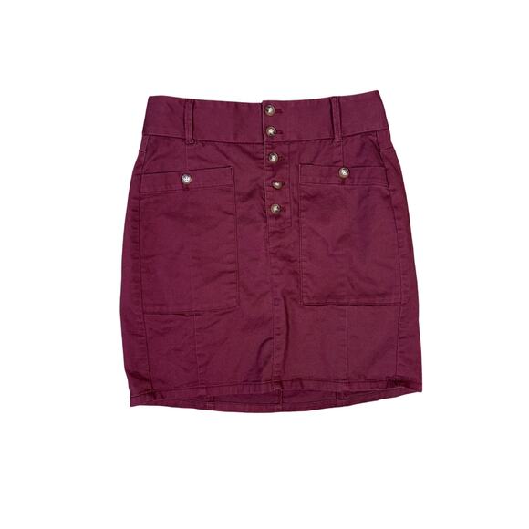 Loft Outlet Button Front Pockets Mini Skirt US Women's 0 - Picture 1 of 5